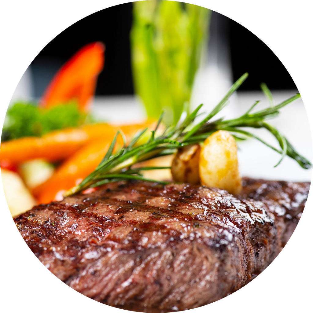 Tender beef dinner with roasted vegetables